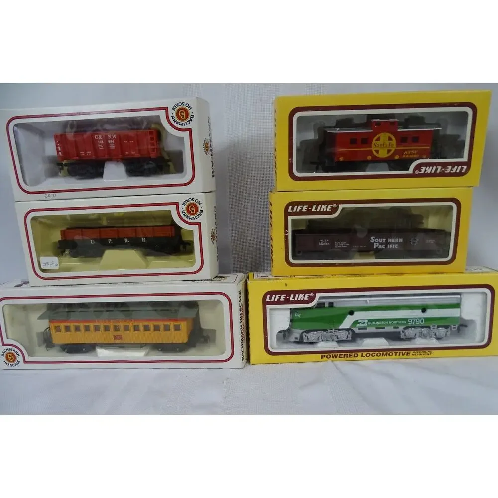 Ho Train Set Lot Life-Like Bachman Cars Engine Tracks Accessories Power Supply
